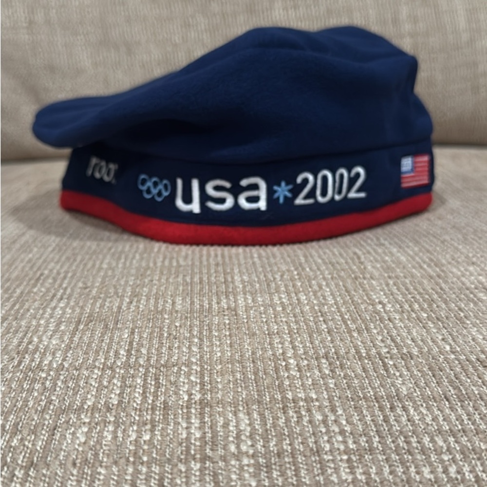 Roots Navy and Red Olympic Beret
